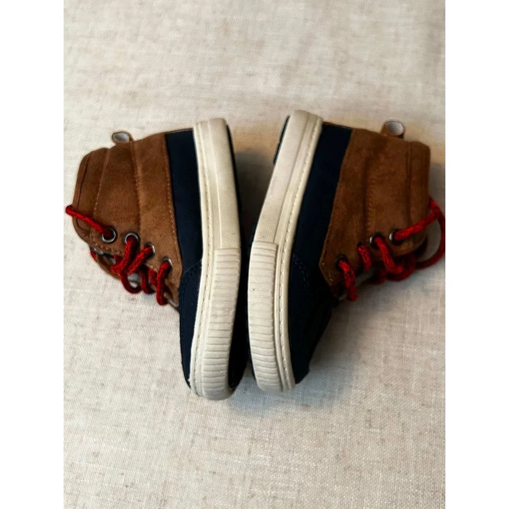 OshKosh Bgosh Raffert-01 Toddler Boys Duck Boots Navy Brown High Top Shoes Sz  7